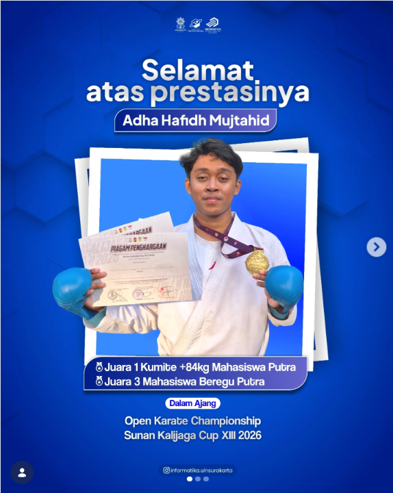 Lagi-lagi Adha Hafidh Mujtahid, Raih Prestasi Gemilang 2 Kategori pada Open Karate Championship Sunan Kalijaga Cup XIII 2026